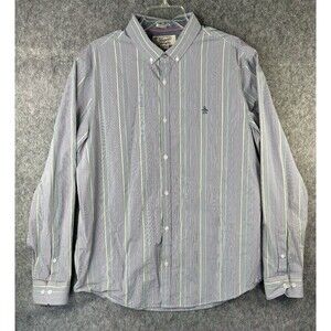 Penguin Shirt Men's XL Blue Multicolor Striped Heritage Slim Fit Button Down